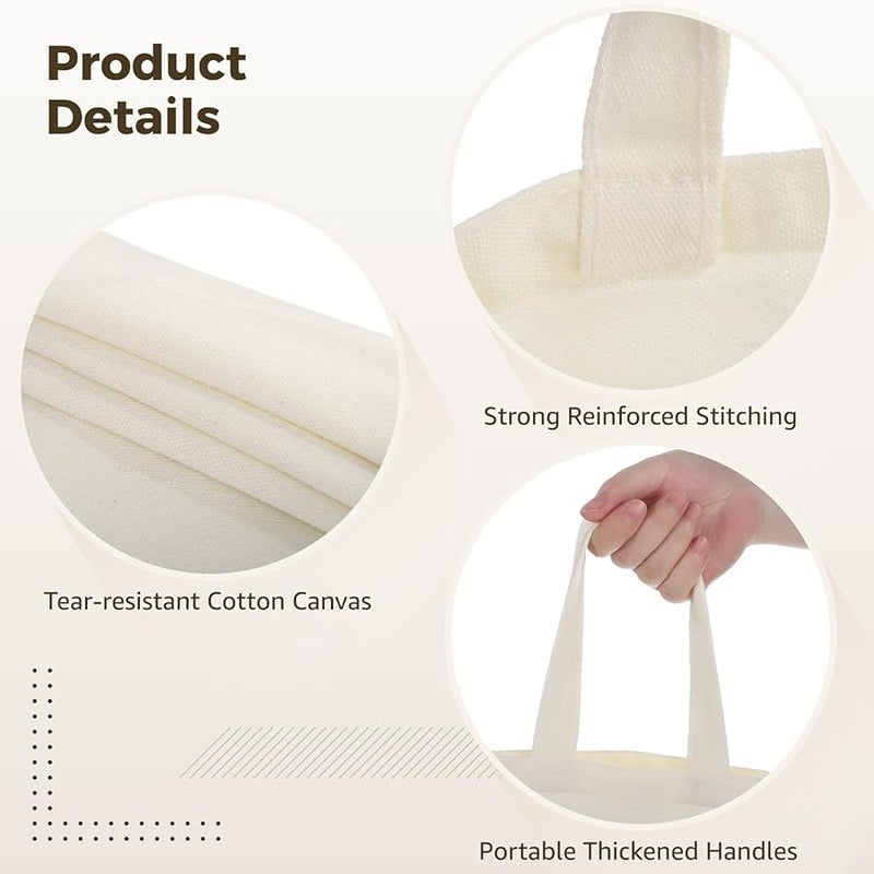 24 حزمة من حقائب القماش الصغيرة للأطفال، للحرف اليدوية والفنون، قابلة لإعادة الاستخدام، مصنوعة يدويًا، وأكياس البقالة الهدايا - Image 5